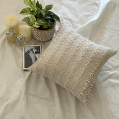 Pearl Ivy - Pearl Ivory Art Silk Throw Pillow Cover