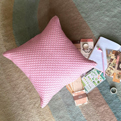 Pink Beehive - Pink Taffeta Throw Pillow Cover
