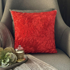 Red Hot Satin Ribbon - Red Art Silk Decorative Euro Sham