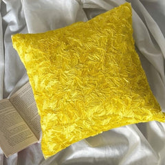 Yellow Sunshine - Yellow Art Silk Throw Pillow Cover
