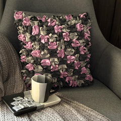 Love Punch - Plum & Pink Felt Decorative Euro Sham