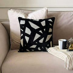 Black Velvet Lumbar Pillow Cover - Veleri Black Lumbar