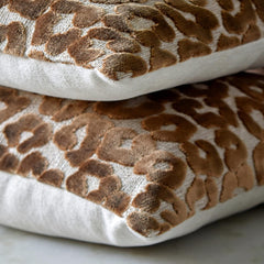 Brown Velvet Lumbar Pillow Cover - Leopard Terrrain Lumbar