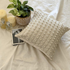 Pearl Bed - Pearl Ivory Art Silk Throw Pillow Cover