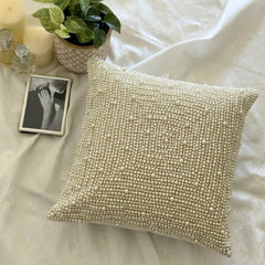 Pearl World - Ivory Art Silk Throw Pillow Cover