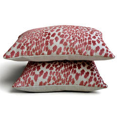 Coral Pink Velvet Lumbar Pillow Cover - Spotted Coral Lumbar