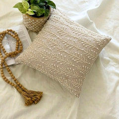 Pearl Essence - Natural Beige Cotton Linen Decorative Euro Sham