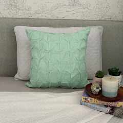 Tender Mint - Pastel Green Cotton Linen Decorative Euro Sham