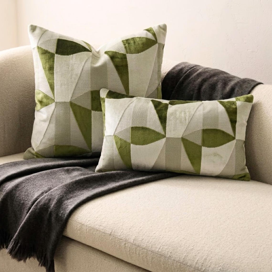 Green Prism Lumbar Lumbar Pillow Cover