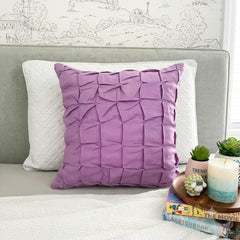 Scented Dawn - Purple Linen Throw Pillow Cover