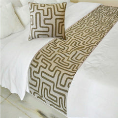 Linen Sage Green Decorative Bed Runner and Pillow Cover - Earth Trail