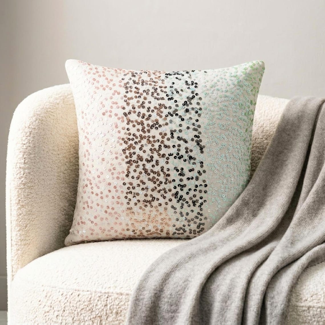 Princess Sparkle - Powder Pink Art Silk Throw Pillow Cover