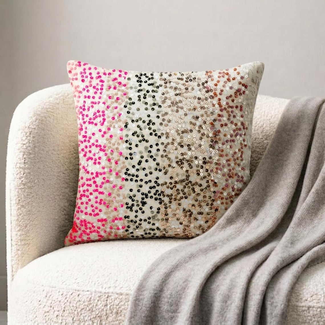 The Faraway Land - Pink Art Silk Decorative Euro Sham