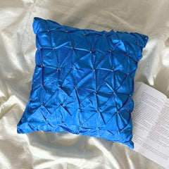 Royal Blue Texture - Royal Blue Taffeta Decorative Euro Sham