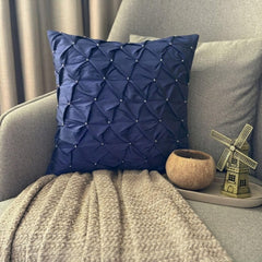 Night Texture - Navy Blue Taffeta Decorative Euro Sham