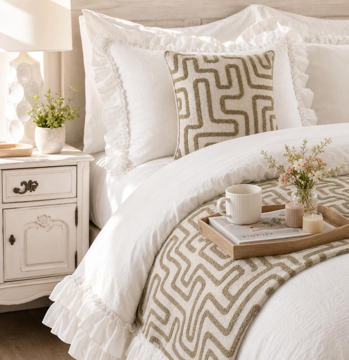 Earth Trail Decorative Bed Runner and Pillow Cover