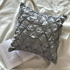 Between Spaces - Gray Taffeta Throw Pillow Cover