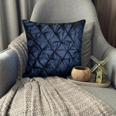 Navy Companioins - Navy Blue Taffeta Decorative Euro Sham