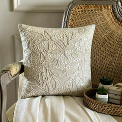 Pearl Divine - Natural Beige Cotton Linen Decorative Euro Sham