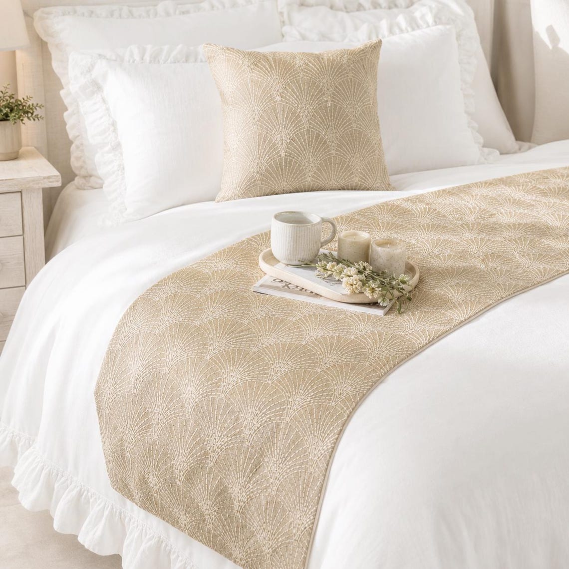 Deco Reverie Decorative Bed Runner and Pillow Cover