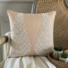 Morning Angel - Beige Cotton Linen Decorative Euro Sham