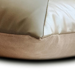 Leather Flush - Beige Faux Leather Throw Pillow Cover