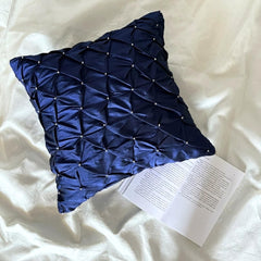 Night Texture - Navy Blue Taffeta Decorative Euro Sham