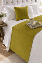 Velvet Chartreuse Green Decorative Bed Runner and Pillow Cover - Chartreuse Velvet