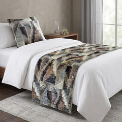 Velvet Taupe Decorative Bed Runner and Pillow Cover - Terra Forma