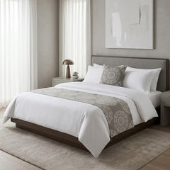 Grey Grey Decorative Bed Runner and Pillow Cover - Sahara Mandala