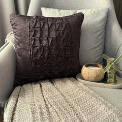 Knotty Black - Black Velvet Decorative Euro Sham