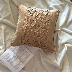 Knotty Pearl Beige - Pearl Beige Velvet Throw Pillow Cover