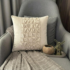 Knotty Pearl Ivory - Pearl Ivory Velvet Throw Pillow Cover