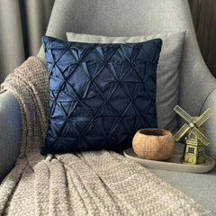 Navy Companioins - Navy Blue Taffeta Decorative Euro Sham