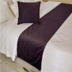 Velvet Plum Decorative Bed Runner and Pillow Cover - Plum Velvet