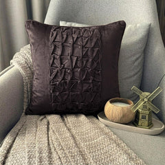 Knotty Black - Black Velvet Throw Pillow Cover