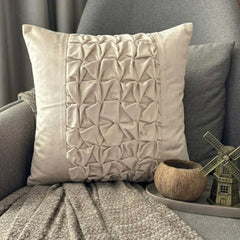 Knotty Pearl Ivory - Pearl Ivory Velvet Throw Pillow Cover