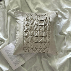 Knotty Pearl Ivory - Pearl Ivory Velvet Throw Pillow Cover