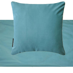 Velvet Blue Decorative Bed Runner and Pillow Cover - Blue Velvet