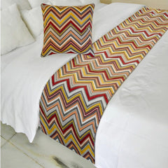 Velvet Burgundy Decorative Bed Runner and Pillow Cover - Canyon Peaks