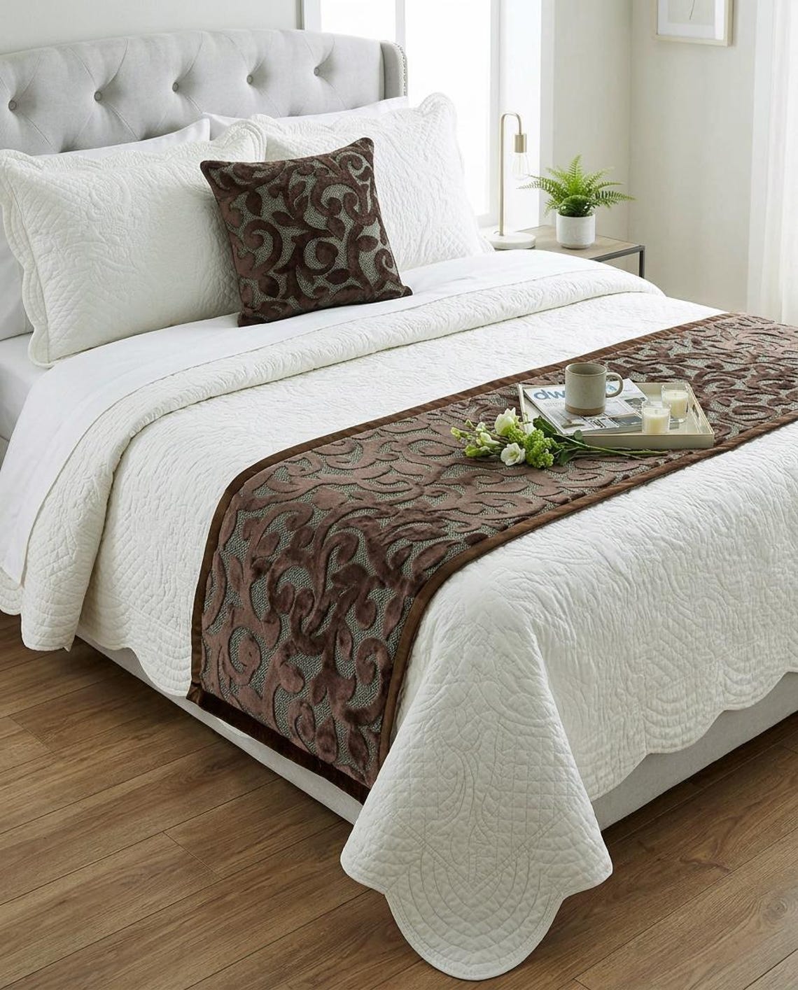 Regalia Vine Decorative Bed Runner and Pillow Cover