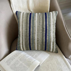 Blue Movements - Blue Art Silk Throw Pillow Cover