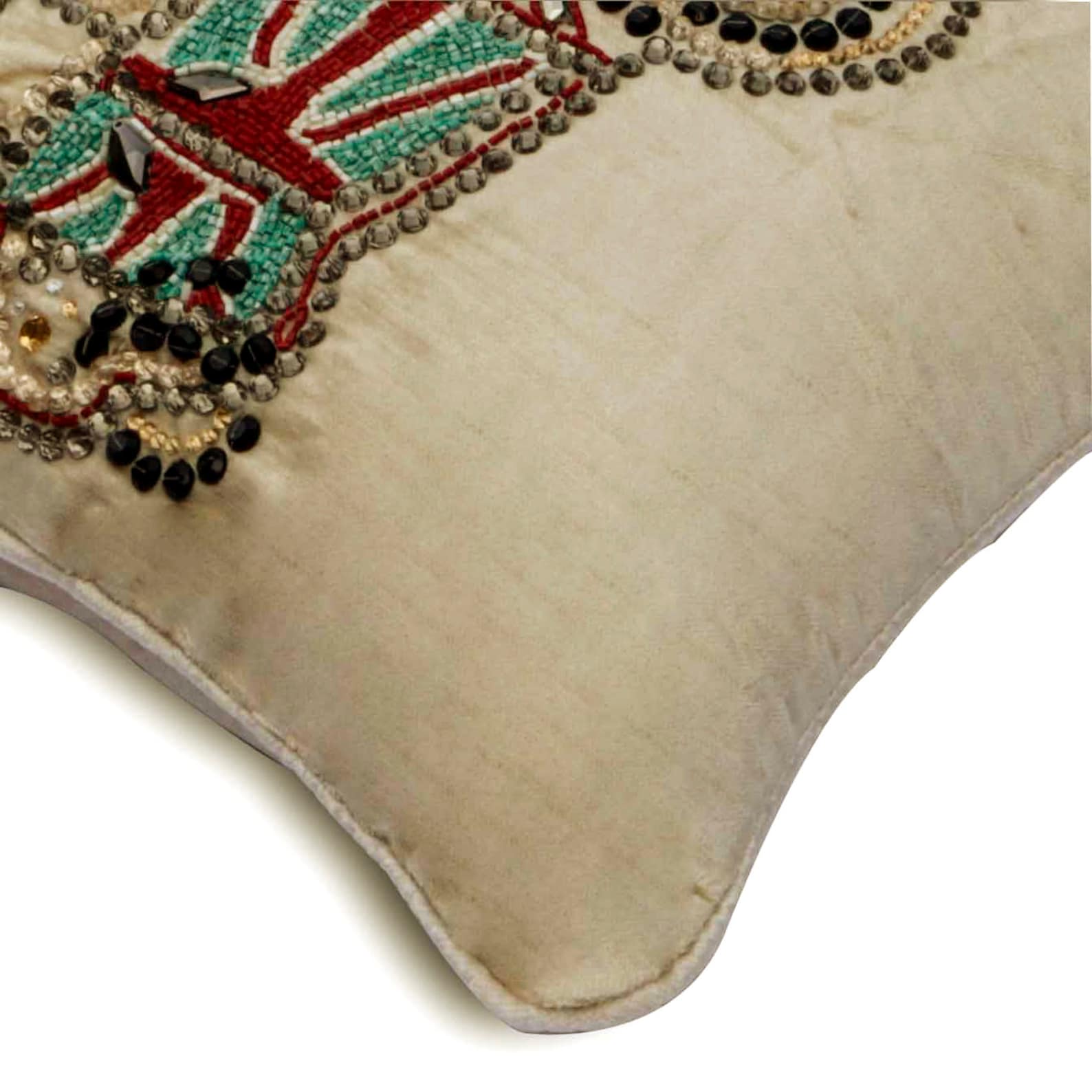 Vinatge Rider - Ecru Velvet Throw Pillow Cover