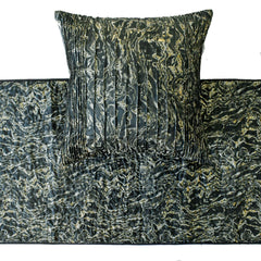 Stellaris - Jacquard Black Decorative Bed Runner and Pillow Cover