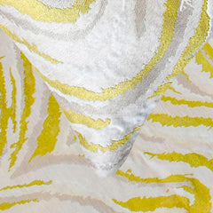 Yellow Whirls - Jacquard Yellow & Grey Decorative Bed Runner and Pillow Cover