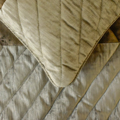 Plush Divide - Velvet Brown Decorative Bed Runner and Pillow Cover