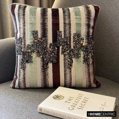 CrossBar - Green Velvet Throw Pillow Cover