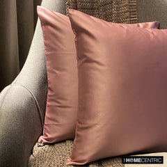 Muave Slub Satin - Muave Satin Throw Pillow Cover