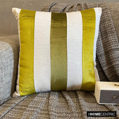 Velvet Band Chartreuse - Chartreuse Green Velvet Throw Pillow Cover