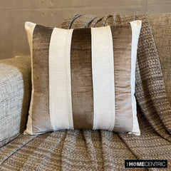 Velvet Band Choco - Brown Velvet Decorative Euro Sham